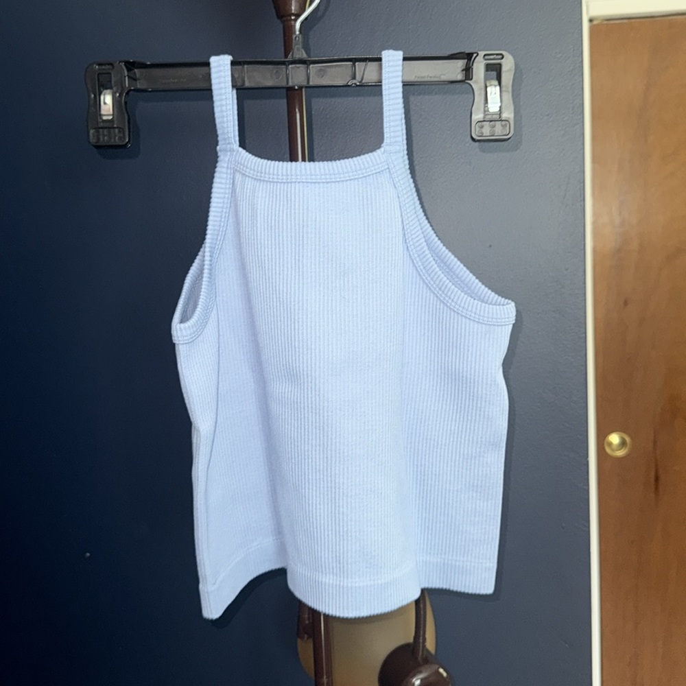 Primark Light Blue Ribbed Tank Top - Picture 3 of 3